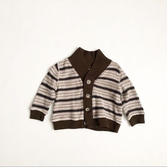 Joe Fresh brown striped cardigan EUC 6-12 months - Picture 1 of 2